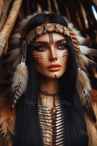 Native American Girl Model Photo Risque 4x6 Art Print A8507 - Foto 1 di 1