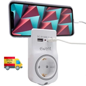 ENCHUFE CARGADOR PARA MOVIL O TABLET CON SOPORTE Y LUZ NOCTURNA 2 PUERTOS USB - Imagen 1 de 3