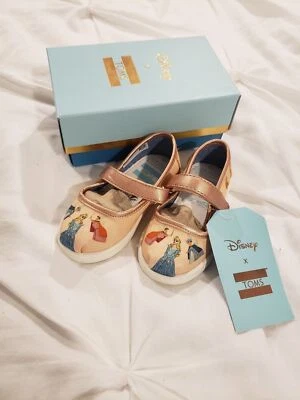 NWT TOMS + Disney Sleeping Beauty Toddler Mary Jane Shoes Tiny 6 - Image 1 of 4