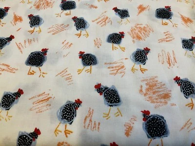 BLANK QUILTING - UDDER CHAOS #B9877-01 - TOSSED CHICKENS - WHITE-- BY THE YARD