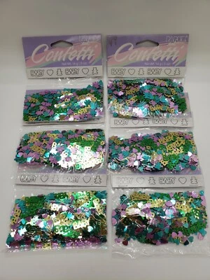 Lot of 6 .5oz Package Paper Art Confetti Cards/ Baby/Shower/Party/Decorations   - Image 1 of 4
