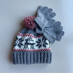NEW Matching Gray Knit Beanie and Gloves OS - Picture 1 of 4