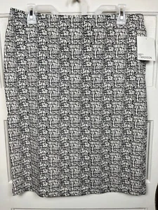 89th & Madison  Black & White Stretch Pencil Skirt Women’s Size Large NWT - Picture 1 of 6