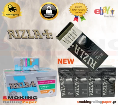 2 X Box Rizla Filter Carbon Smooth Ultra Slim 5,7mm Filtri  120 TIPS - Image 1 of 2