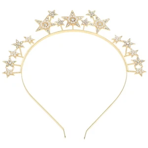  Bridal Wedding Party Headpiece Stars Crystal Headband Rhinestone Crown - Picture 1 of 12