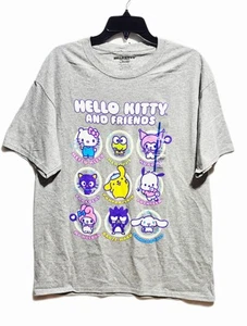 Hello Kitty & Friends Sanrio T Shirt Gray Size Large NWT - Picture 1 of 4