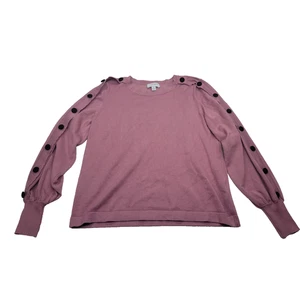 Carmen Marc Valvo Pink Blush Damen Pullover Gr. Small schwarz Knopfdetail - Bild 1 von 18