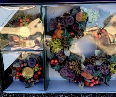 Винтажный Kurt S. Adler декоративный венок и подсвечник комплект новый из старых запасов запечатанная коробка - Изображение 1 из 4