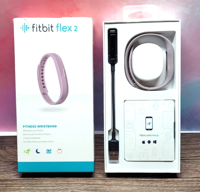 Fitbit Flex 2 Fitness Activity Tracker Lilac Bands + Charger And Box by Google - image 1 of 4