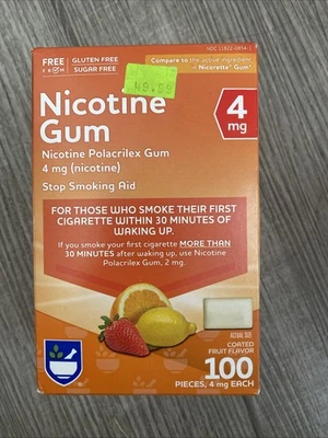 Rite Aid Brand Nicotine Gum Coated Fruit Flavor 4mg  100 Pieces Exp 4/2026+ - Image 1 of 3