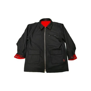 Vintage Marlboro Wool Blend Reversible Black and Red Men’s Jacket Coat Size L - Picture 1 of 11