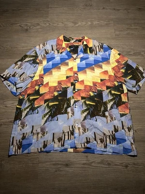 Rag & Bone Shirt Men’s Size 2XL Relaxed Avery Graphic Print Viscose Button Up  - Image 1 of 4