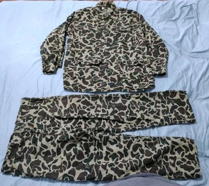 True Vintage K Mart Duck Camo Camouflage 2-teiliges Set Anzug Hemd Hose L  - Bild 1 von 10