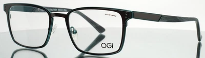 Gafas rectangulares para hombre OGI Evolution 4320 1963 Gunmetal verde azulado 51-20-145 B:37 Foto 1 de 4