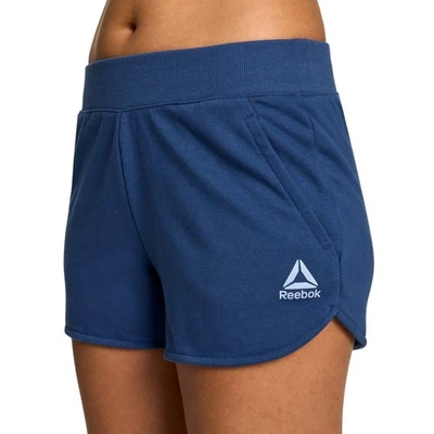 Women's Large Blue Reebok Studio Shorts Relaxed Fit Pockets Stretch Activewear - Image 1 of 4