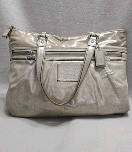 Y2K Coach Poppy Metallic Gold Shimmery Shoulder Bag Purse #H1281-F20441 **Flaw** - Picture 1 of 21