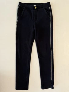 H&M Youth Sweat Pants Black, Size 8-9Y With Golden Stripes - Picture 1 of 5