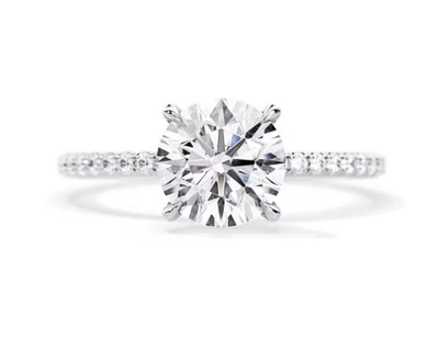 2 carat lab-grown round diamond white gold engagement ring - Image 1 of 4