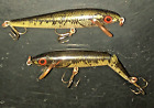 NEW vintage LOT OF 2 Rebel Minnow F5076 J5076 Rare Naturalized Bass 2.5" RED EYE
