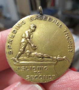 1916 Spalding Baseball Trophy Holy Name League Champions Pin Medal, Gold Filled - Picture 1 of 4