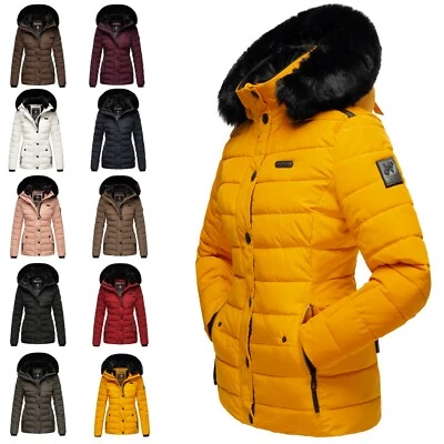 Navahoo Damen Winter Jacke Stepp Winterjacke Kunstfell Gefüttert Kapuze Milianaa - Bild 1 von 4