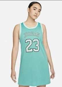 Nike Air Jordan Heritage Jersey Dress DO5029-392 Teal Womens Size Small - Picture 1 of 6