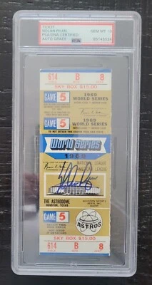 Nolan Ryan Signed 1969 Phantom World Series Ticket, Game 5 (PSA) Gem MT 10 - Image 1 of 4