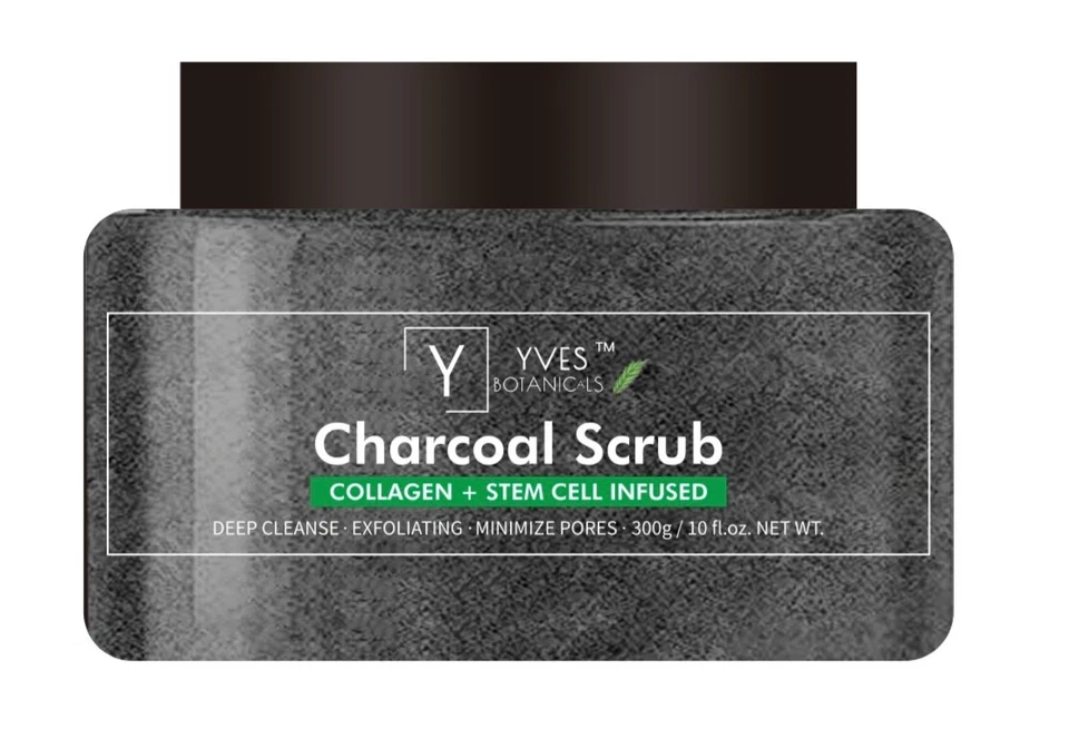 Body Scrub Charcoal Collagen Stem Cells Niacinamide - Tone Firm Rejuvenate 8.5oz - Image 1 of 4