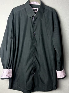 MACEOO Mens Slim Fit Large 6 Mini Panam Square Black Purple Flip Cuff Velvet - Picture 1 of 15