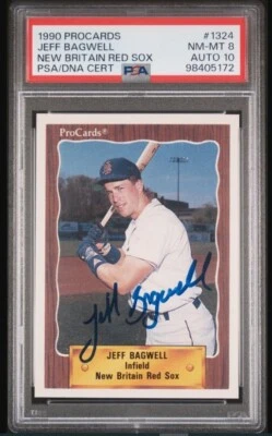 1990 Procards Jeff Bagwell Signed Baseball Card PSA 8 PSA/DNA Certified 10 Auto - Image 1 of 4