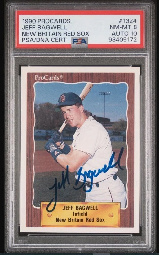 Tarjeta de béisbol 1990 Procards Jeff Bagwell firmada PSA 8 PSA/DNA certificada 10 automática Foto 1 de 4