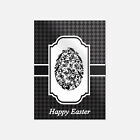 Happy Easter Greeting Card Ornate Egg Vinyl Sticker Decal