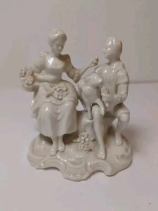 Figura de porcelana vintage Capodimonte pareja cortejo bastante antigua - Imagen 1 de 14