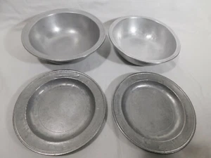 4 Piece Set Wilton Armetale  Bowls, Luncheon Plates, Plough, Gates House - Picture 1 of 11