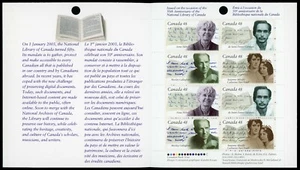 Canada Stamps Booklet of 8, National Library of Canada, #1997bi BK274 MNH - Picture 1 of 2