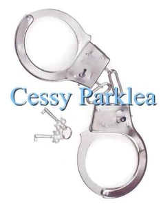 A2-5 HANDCUFFS Western Cowboy Police Novelty Toy Metal Dress Up Party Accessory - Picture 1 of 1