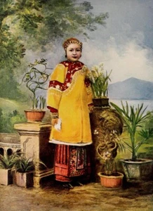 1901 A Noble Chinese Lady Woman China Color Chromolithograph - Bild 1 von 3