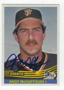 Andy McGaffigan Autographed 1984 Donruss Baseball Signed Card #309 Giants