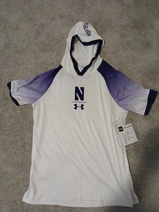 Northwestern Wildcats Under Armour Hoodie Mens Large White Purple Sweatshirt - Picture 1 of 3