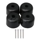 4x Black 50mm Dia 6mm Hole Dia Round Furniture Feet for Sofa Bed Table Legs