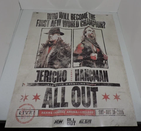 2021 AEW ALL-ELITE CRATE "ALL-OUT" POSTER!!  JERICHO VS. HANGMAN CRATE EXCLUSIVE Cover