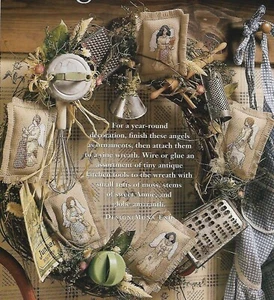 Homespun Angel Wreath cross stitch pattern - Picture 1 of 1