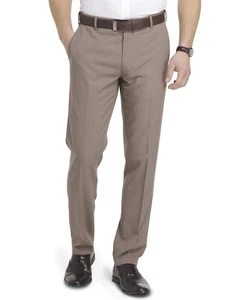 Van Heusen Traveler Slim Fit Dress Pants Men 34x32 Taupe Flex Waist Non Iron NEW - Picture 1 of 11