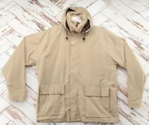 VTG ORVIS Storm Dry Coat Jacket W/packable Hood Pockets Tan Size Large - Picture 1 of 15