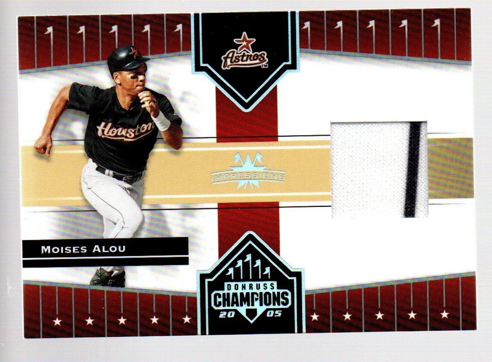 2005 Donruss Champions Impressions Material #205 Moises Alou Astros Jersey - Image 1 of 1