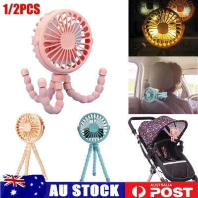 Flexible Cooling Fan Tripod 3 Speed USB Rechargeable Clip On Baby Stroller Bike - image 1 of 4