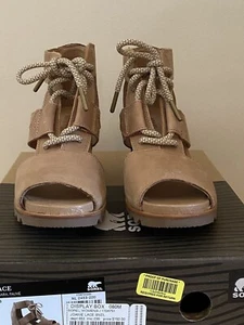 Sorel Joanie II Damen-Spitze Größe 8 Knöchel-Keilsandalen camelbraun Lederschuhe - Bild 1 von 13