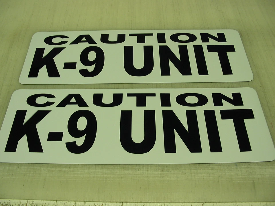 SSI BLACK Caution K9 Unit Magnetic Signs 4 car & truck Van SUV K-9 Police Drug Dog