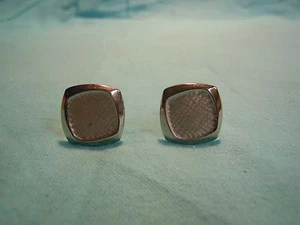 Gemelos vintage plateados cuadrados con textura desplazada DD1 - Imagen 1 de 4