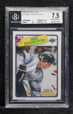 1988-89 O-Pee-Chee Mike Krushelnyski #221 BGS 7.5 - Image 1 of 2